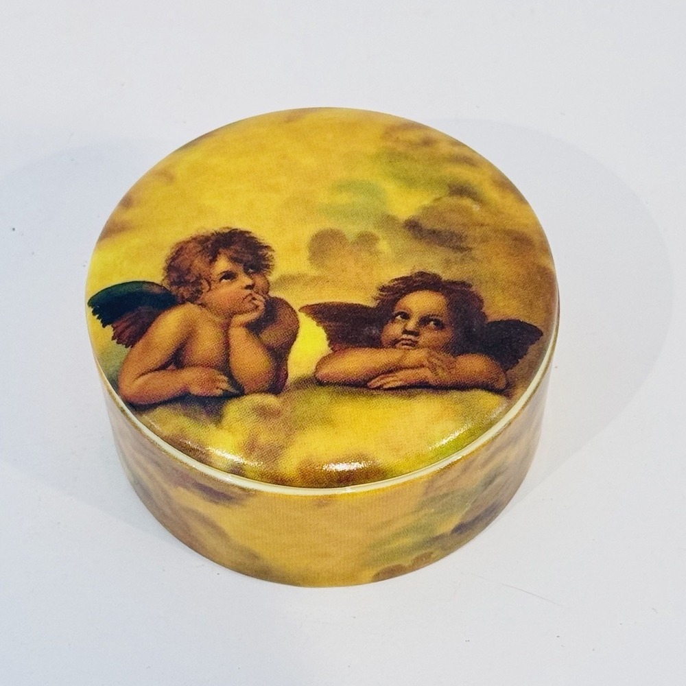 Lenox 1995 Cherubs in the Clouds Music‎ Trinket Box Fine Porcelain LNC Working